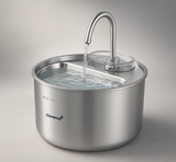 Fluisterstille RVS drinkfontein met 4 liter waterreservoir