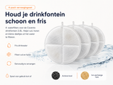 Cavento waterfilter set voor drinkfontein 2.8L met 4 vervangingsfilters voor schoon en fris drinkwater.