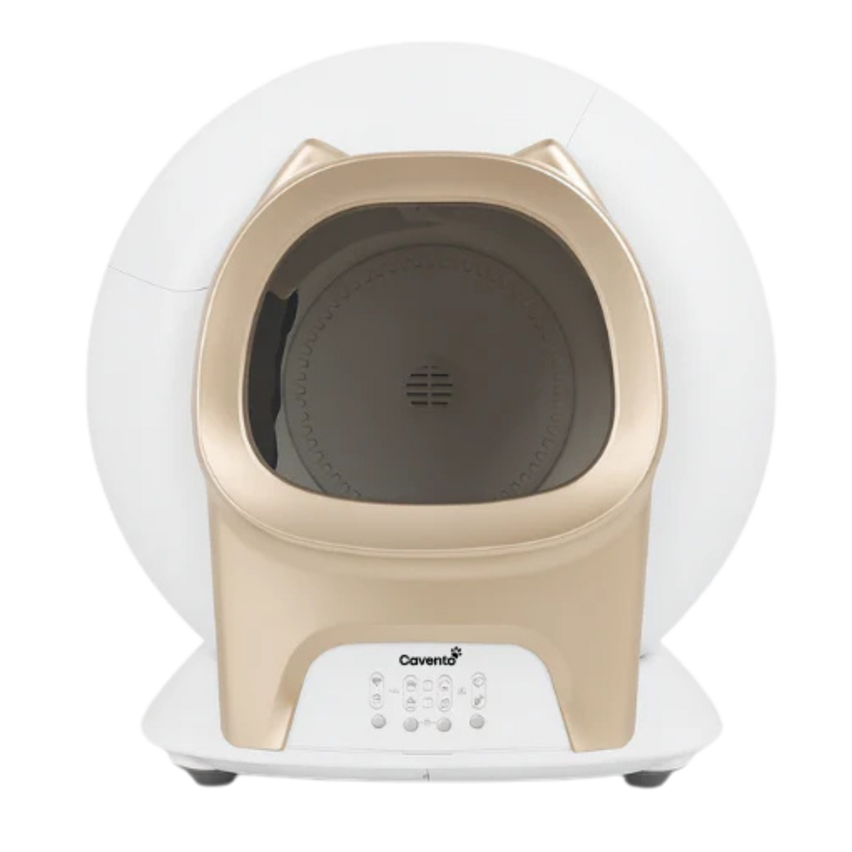 Cavento zelfreinigende kattenbak in beige, vooraanzicht met automatische reiniging voor katten