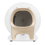 Cavento zelfreinigende kattenbak in beige, vooraanzicht met automatische reiniging voor katten