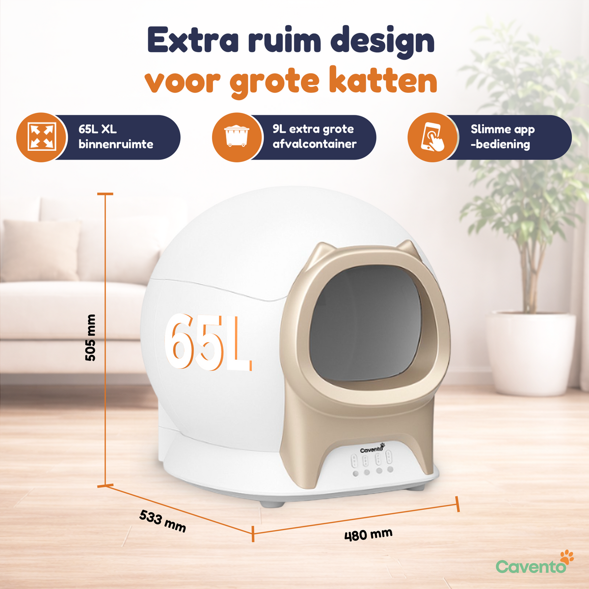 Extra ruim voor comfortabel gebruik