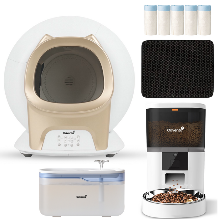 Automatische Kattenbak + Voerbak + Drinkfontein